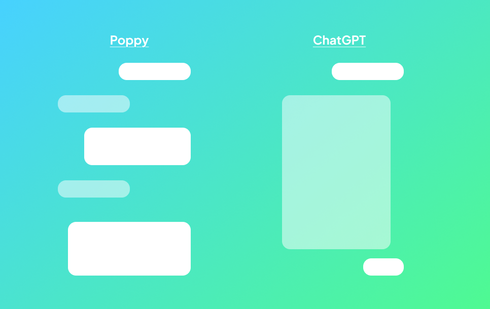 Comparison of ChatGPT answering versus Ask Poppy teaching approach